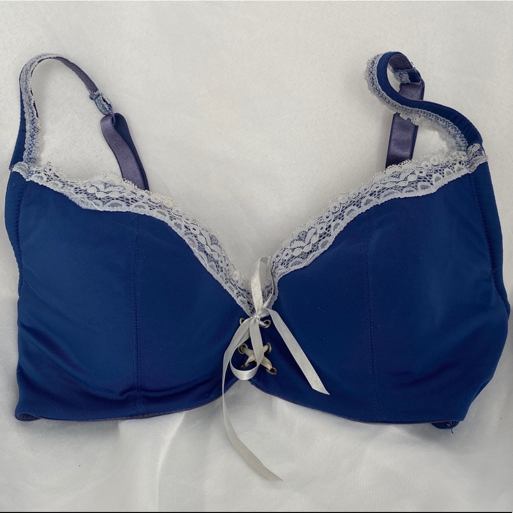 Fredericks Corset Full Figure Bra 32DDD Blue